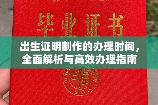 宣化出生证明制作的办理时间，全面解析与高效办理指南