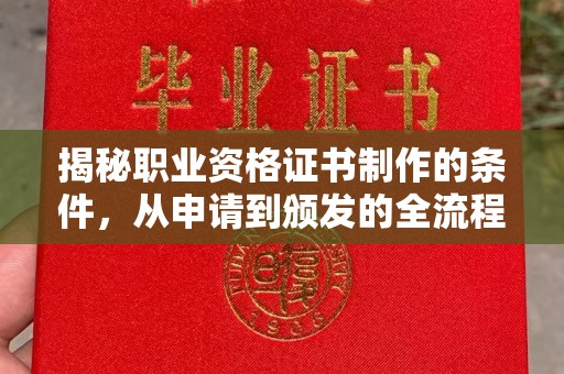 宣化揭秘职业资格证书制作的条件，从申请到颁发的全流程解析