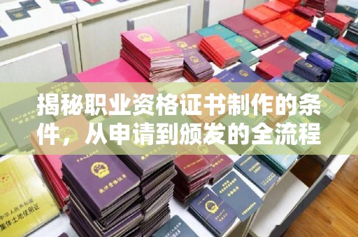 宣化揭秘职业资格证书制作的条件，从申请到颁发的全流程解析